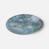 Blauwgroen kerstwintersierbomen papieren bordje (Gekanteld)