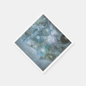 Blauwgroen kerstwintersierbomen servet (Hoek)