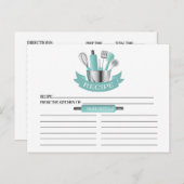 Blauwgroen Keukengereedschap Vrijgezellenfeest Rec Briefkaart (Voorkant / Achterkant)