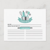 Blauwgroen Keukengereedschap Vrijgezellenfeest Rec Briefkaart (Voorkant)