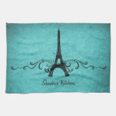 Blauwgroen keukenhanddoek (Horizontaal)