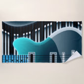 Blauwgroen keukenhanddoek strandlaken (Voorkant)