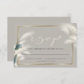 Blauwgroen kever Anthurium Pampas Grass RSVP Kaartje (Voorkant / Achterkant)