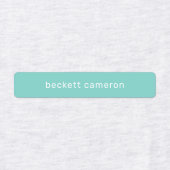 Blauwgroen Kinder naam IJzer op kleding Labels (Design 1)