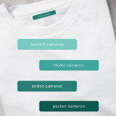Blauwgroen Kinder naam IJzer op kleding Labels