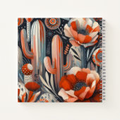 Blauwgroen klaprozen & stenen cactussen – Botanisc Notitieboek (Achterkant)
