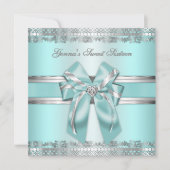 Blauwgroen klasse en Silver Invite Kaart (Voorkant)