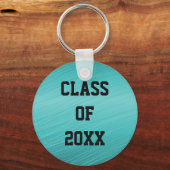 Blauwgroen klasse van 20xx Afstuderen Sleutelhange Sleutelhanger (Voorkant)