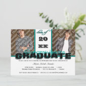 Blauwgroen KLASSE van de Uitnodiging van de Gradua (Staand voorkant)