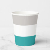 Blauwgroen, Klei en Wit Papieren Bekers (Rechts)