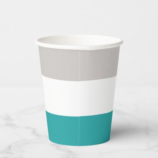 Blauwgroen, Klei en Wit Papieren Bekers (Rechts)