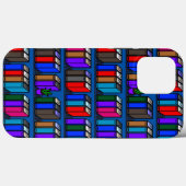 Blauwgroen kleine bibliotheekplanken Case-Mate iPhone case (Achterkant (horizontaal))