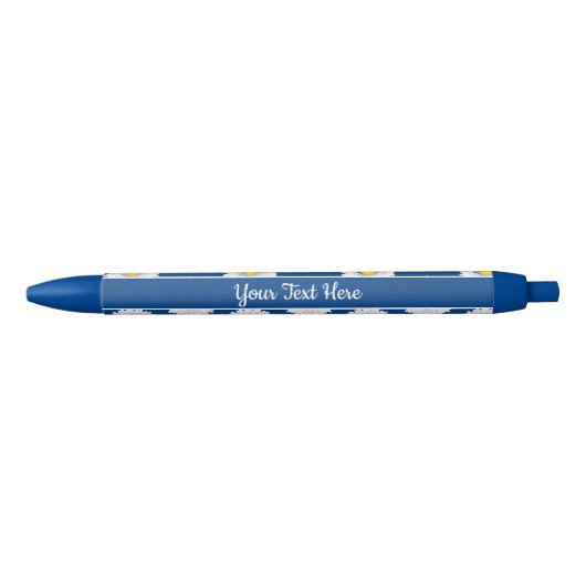 Blauwgroen  Kleine Daisy Aangepaste Blauwe Inkt Pe Zwarte Inkt Pen (Voorkant)