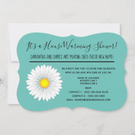 Blauwgroen  kleine Daisy House Warming Shower Kaart