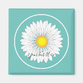 Blauwgroen kleine Daisy Magneet (Voorkant)