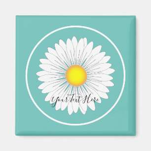 Blauwgroen kleine Daisy Magneet