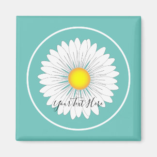 Blauwgroen  kleine Daisy Magneet