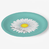 Blauwgroen kleine Daisy Papieren Bordje (Gekanteld)