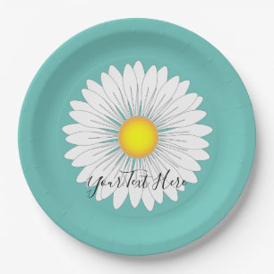 Blauwgroen  kleine Daisy Papieren Bordje