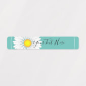 Blauwgroen  kleine Daisy Rechthoek Labels (Design 2)
