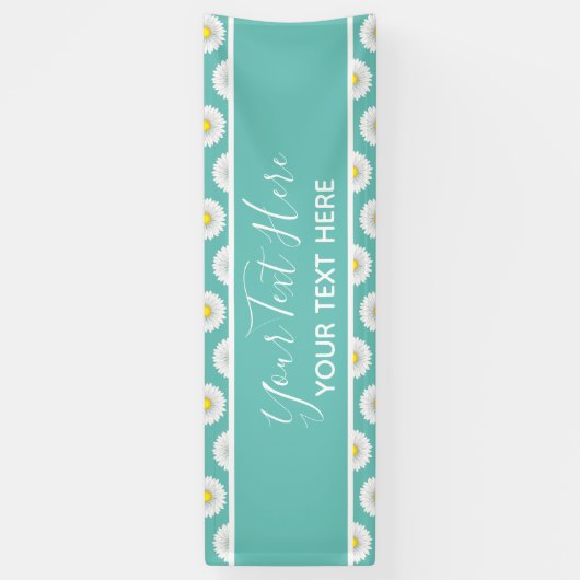 Blauwgroen  kleine Daisy Spandoek (Verticaal)