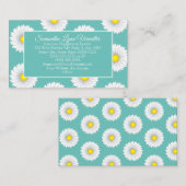 Blauwgroen  kleine Daisy Visitekaartje (Voorkant / Achterkant)