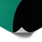 Blauwgroen kleur Moderne Abstracte fractale kunst Poster (Hoek)