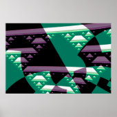 Blauwgroen kleur Moderne Abstracte fractale kunst Poster (Voorkant)