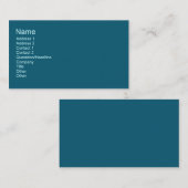 Blauwgroen kleuren visitekaartje (Voorkant / Achterkant)