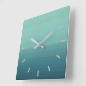 Blauwgroen kleurenschaduwen vierkante klok (Hoek)