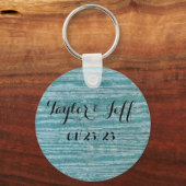 Blauwgroen kleurenSleutelhanger aan Personaliseer Sleutelhanger (Voorkant)