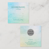 Blauwgroen kleurgradiënt, verloopafdruk, oormerken vierkante visitekaartje (Voorkant / Achterkant)