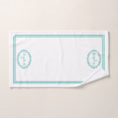 Blauwgroen Kleurnaam in Bloemenovalen met Rechthoe Bad Handdoek (Handdoek)