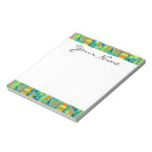 Blauwgroen kleurrijk Abstract Aztec Tribal Print P Notitieblok (Linkerzijde)