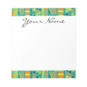 Blauwgroen kleurrijk Abstract Aztec Tribal Print P Notitieblok