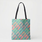 Blauwgroen kleurrijk Dotty Flip Flop Patroon Tote Bag (Voorkant)
