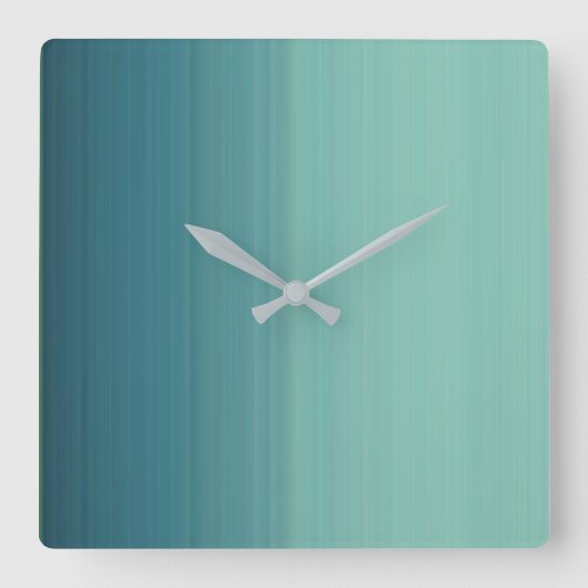 Blauwgroen kleurschaduw achterwege vierkante klok (Voorkant)