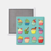 Blauwgroen kleurstofkoeken en ijsklok magneet (Voorkant / Achterkant)