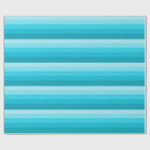 Blauwgroen kleurstreeppatroon cadeaupapier (Vlak)