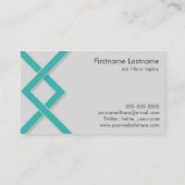 Blauwgroen Knot Personal Networking Visitekaartjes (Achterkant)