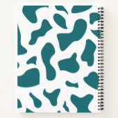 Blauwgroen Koe Print Aangepaste spiraal Notitieboe Notitieboek (Achterkant)