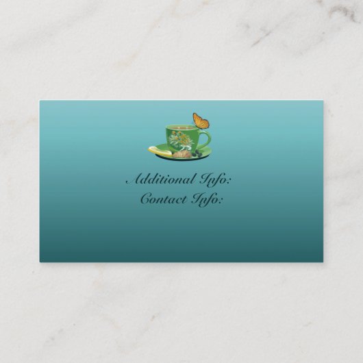 Blauwgroen koffiebeker Visitekaartje 2 (Achterkant)