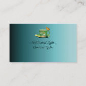 Blauwgroen koffiekopje Visitekaartje (Achterkant)