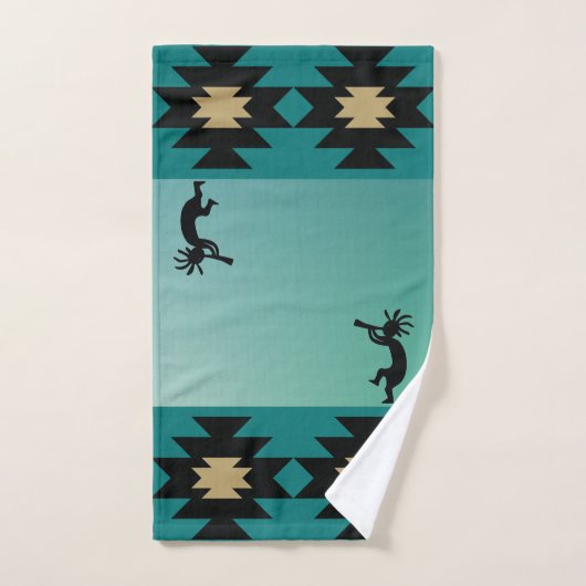 Blauwgroen Kokopelli Bath Towel Set Bad Handdoek (Handdoek)