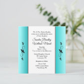 Blauwgroen kolommen Uitnodiging tot weddenschappen (Staand voorkant)