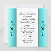 Blauwgroen kolommen Uitnodiging tot weddenschappen (Voorkant)