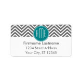 Blauwgroen Koolsteenkool - Aangepast monogram Etiket (Voorkant)