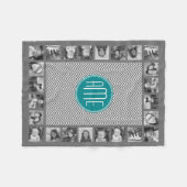 Blauwgroen Koolsteenkool - Aangepast monogram Fleece Deken (Voorkant (Horizontaal))