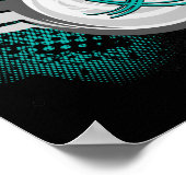 Blauwgroen koolstof- en eierstokkanker poster (Hoek)