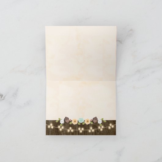 Blauwgroen Koord van Rustic van de Herfst van Lich Bedankkaart (Binnen)